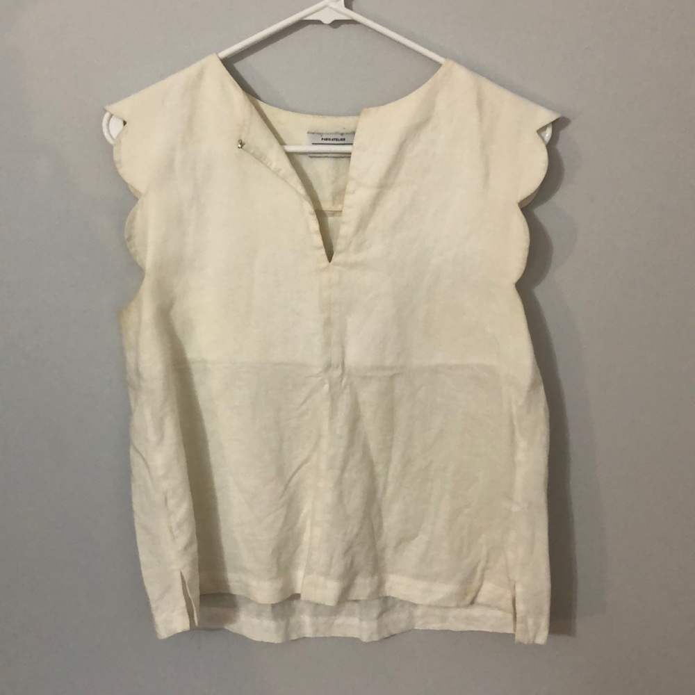 & other stories scalloped sleeveless top
